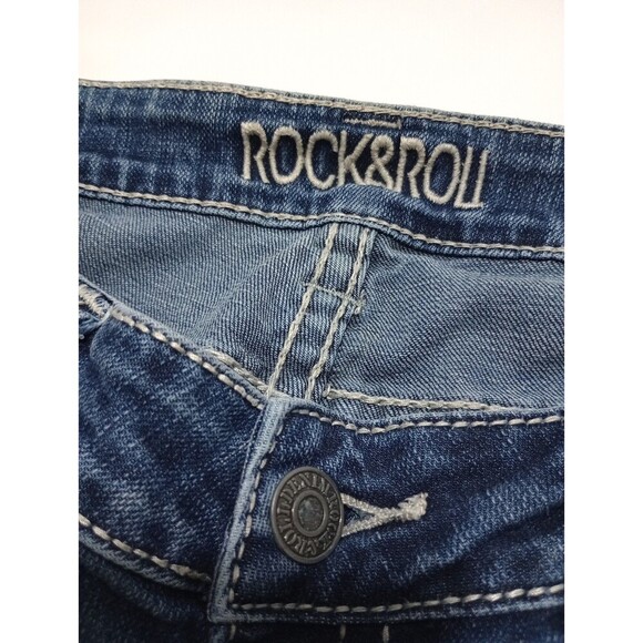 Rock & Roll Cowgirl Jeans Womens  31x34 High Rise Trouser Flare Medium Wash - Picture 8 of 14